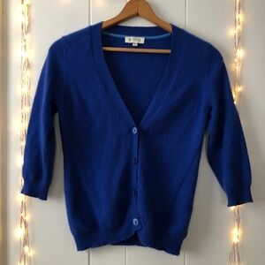 Kinross Cashmere 3/4 Sleeve Cardigan